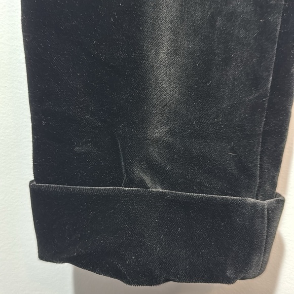 Karl Lagerfeld Pants Black Velvet Side Zip Tapered w/ Rolled Cuff in Size 14 GUC - Picture 7 of 15